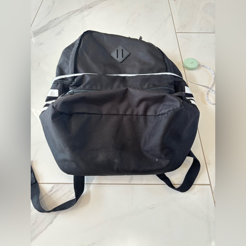 adidas Black Trefoil Logo Backpack with White Accents - Picture 13 of 13